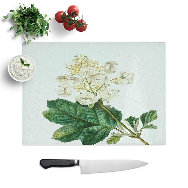 Tempered Glass Oakleaf Hydrangea by Pierre-Joseph Redoute Chopping Board East Urban Home Size: 39 cm W x 28.5 cm L on Productcaster.