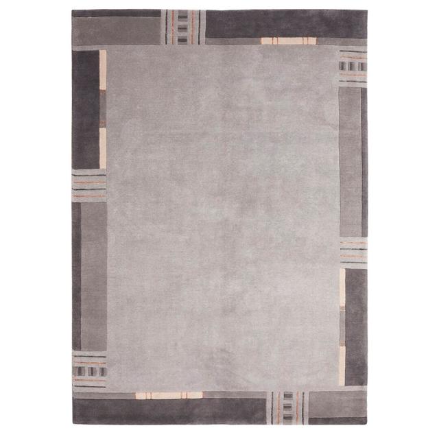 Handmade Looped Rug in Grey with Abstract Pattern by World Menagerie, Rug Size: Runner 80 x 300cm on Productcaster.