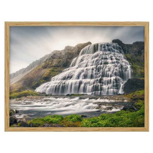 Dynjandi Waterfall - Picture Frame Photograph Union Rustic Size: 30cm H x 40cm W x 2cm D, Frame Option: Brown Framed on Productcaster.