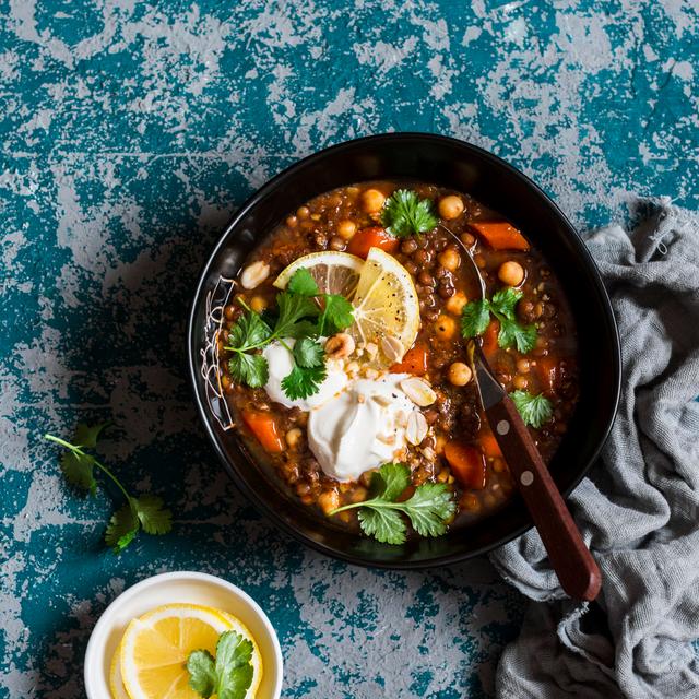 Vegetarian Lentil And Chickpea Soup. by OksanaKiian - Wrapped Canvas Print 17 Stories Size: 76cm H x 76cm W on Productcaster.