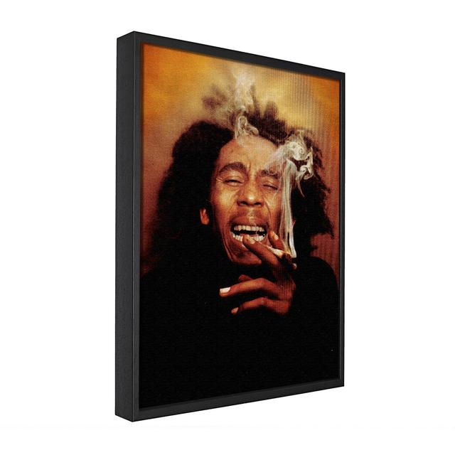 Bob Marley Laugh - Einzelner Bilderrahmen Fotografie auf Leinwand Rosalind Wheeler Größe: 66cm H x 106,6cm B x 10cm T on Productcaster.