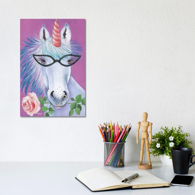 Unicorn III by Tava Studios - Gallery-Wrapped Canvas Giclée on Canvas Zoomie Kids Size: 30.48cm H x 20.32cm W x 1.905cm D, Format: Canvas on Productcaster.