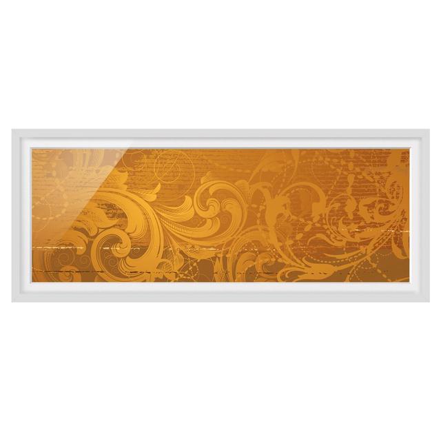 Golden Baroque - Picture Frame Graphic Art Rosalind Wheeler Frame Option: White Framed, Size: 40cm H x 100cm W x 2cm D on Productcaster.