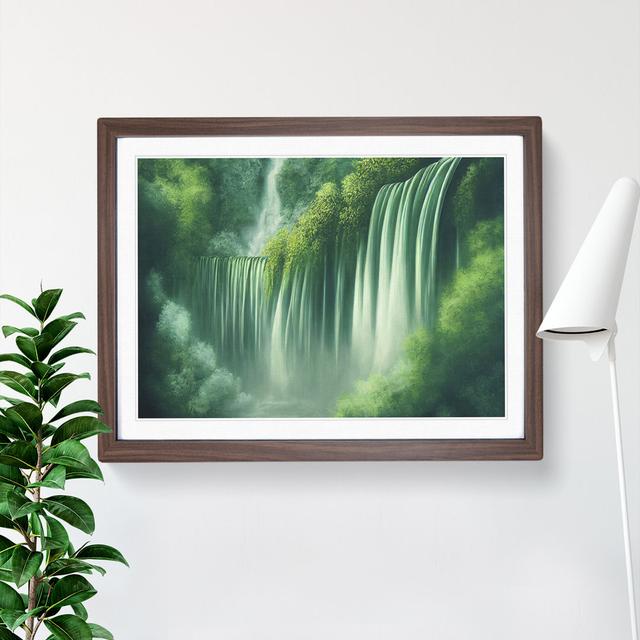 Enlightening Waterfall - Picture Frame Painting Alpen Home Frame Colour: Walnut , Size: 46cm H x 64cm W x 2cm D on Productcaster.