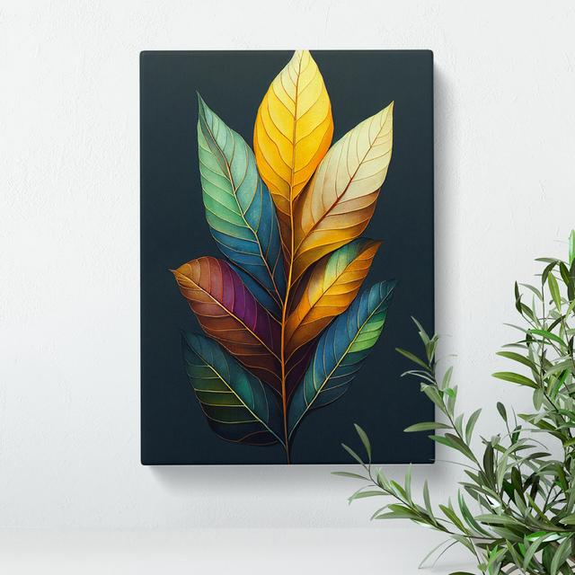 Serene Leaves - Wrapped Canvas Graphic Art Marlow Home Co. Size: 60cm H x 40cm W x 3cm D on Productcaster.