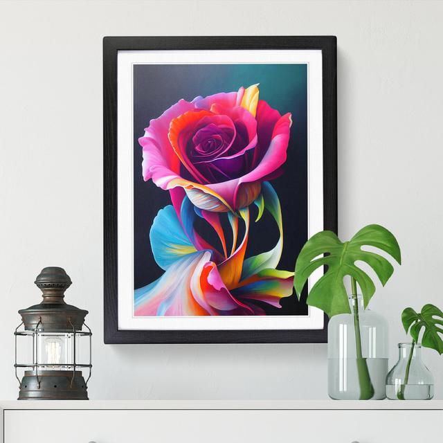 Rose Flower Paint Pouring - Single Picture Frame Print Big Box Art Size: 46cm H x 34cm W x 2cm D, Frame Option: Black on Productcaster.