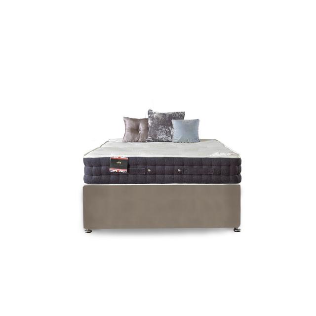 Asia Reflex Foam Divan Bed Fairmont Park Storage Type: No Storage, Size: Single (3'), Colour: Silver Plush Velvet on Productcaster.