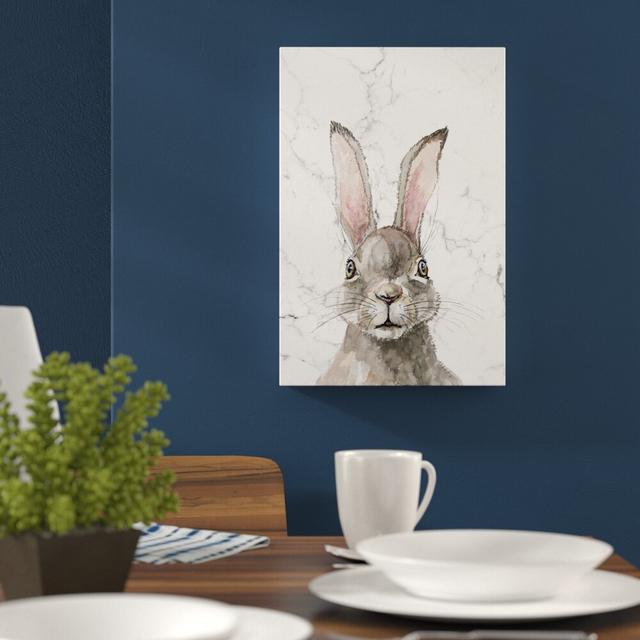 'Thinking Rabbit' Watercolour Painting Print on Wrapped Canvas East Urban Home Size: 114cm H x 76cm W on Productcaster.