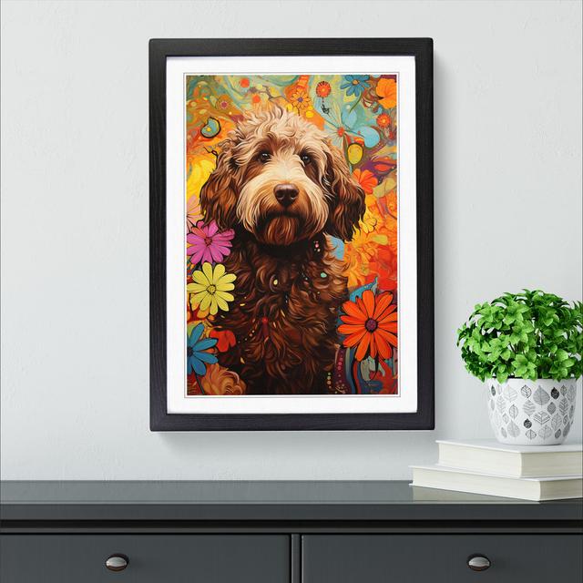 Labradoodle Orphism - Single Picture Frame Art Prints on Wood Marlow Home Co. Format: Black Framed, Size: 34cm H x 25cm W x 2" D on Productcaster.