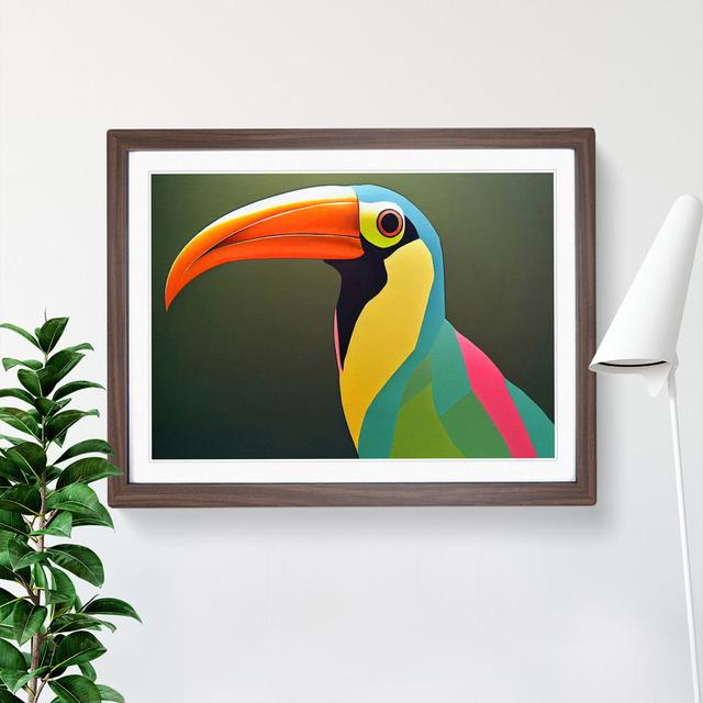 Toucan Bird Abstract Vol.3 - Picture Frame Painting Bay Isle Home Size: 34cm H x 46cm W x 2cm D, Frame Colour: Walnut Framed on Productcaster.