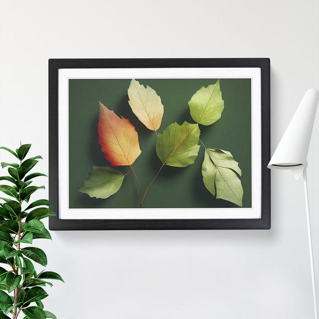 The Garden Leaves - Picture Frame Graphic Art Marlow Home Co. Size: 46cm H x 64cm W, Format: Black on Productcaster.