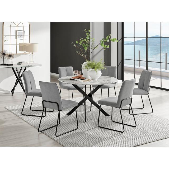 6 - Person Dining Set Canora Grey Colour (Chair): Light Grey on Productcaster.