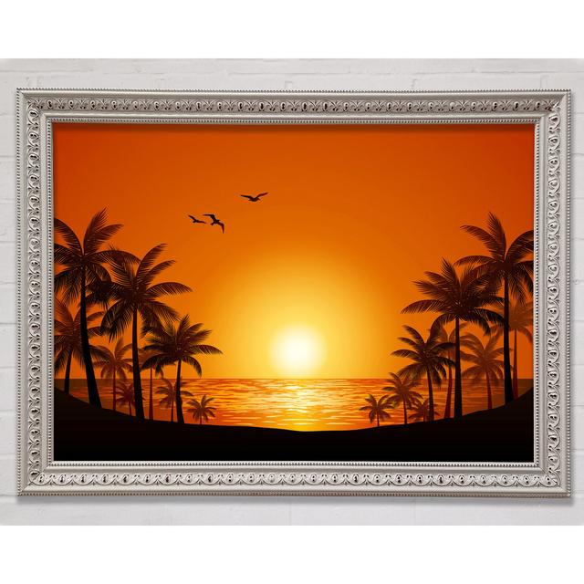 Palm Tree Delight Framed Print Bright Star Size: 42cm H x 59.7cm W on Productcaster.