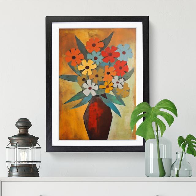 FRM-V0523-917X Flowers Mid Century Vol.7 - Single Picture Frame Print Marlow Home Co. Format: Black Framed, Size: 34cm H x 25cm W x 2cm D on Productcaster.