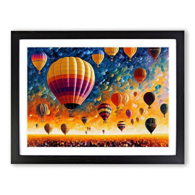 Hot Air Balloons Vol.3 Abstract - Picture Frame Painting Marlow Home Co. Size: 25cm H x 34cm W x 2cm D, Frame Colour: Black on Productcaster.