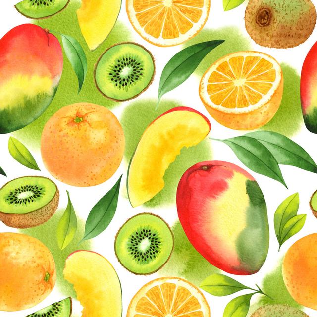 Exotic Fruit Pattern by Achtung_Ein - Print Brambly Cottage Size: 30cm H x 30cm W x 3.8cm D on Productcaster.