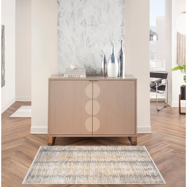 Avtepe Machine Woven Grey Gold Area Rug Borough Wharf Rug Size: Rectangle 76 x 122cm on Productcaster.