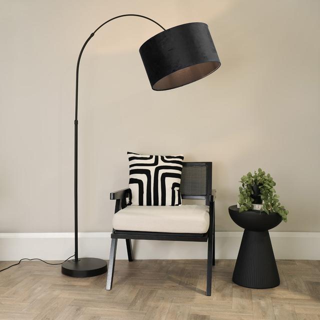 Rinnah 180cm Matte Traditional Floor Lamp 17 Stories Shade Colour: Black on Productcaster.