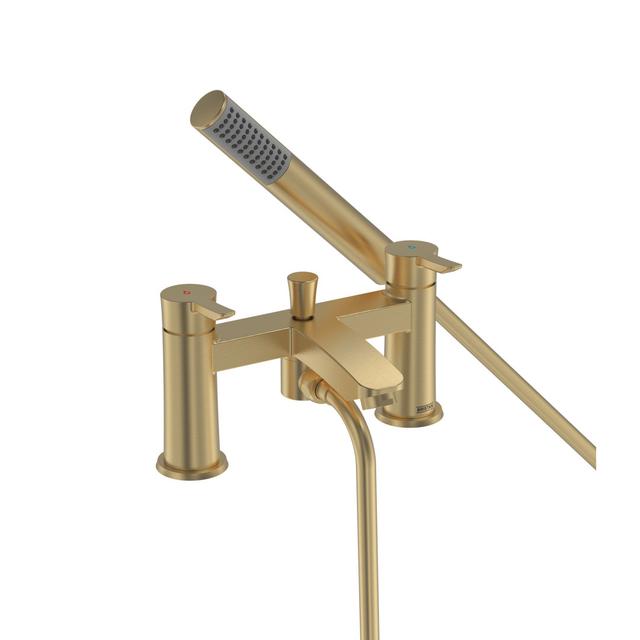 APELO 2 Handle Bath Bath Shower Mixer Bath Filler Bristan Finish: Brushed Brass on Productcaster.