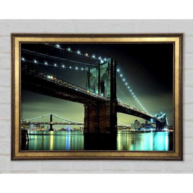 Brooklyn Bridge NYC - Einzelner Bilderrahmen Kunstdrucke auf Holz 17 Stories Größe: 59,1 cm H x 84,1 cm B x 1,5 cm T on Productcaster.