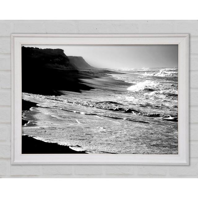 B N W Ocean Spray Framed Print Highland Dunes Size: 21cm H x 29.7cm W x 1.5cm D on Productcaster.