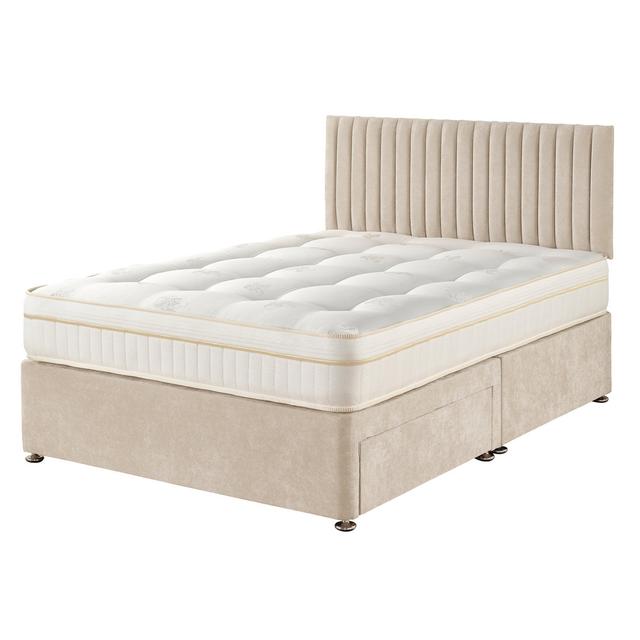 Nakisha Pocket Memory Divan Bed Set 17 Stories Colour: Cream, Storage Type: No Drawers, Size: Double (4'6) on Productcaster.