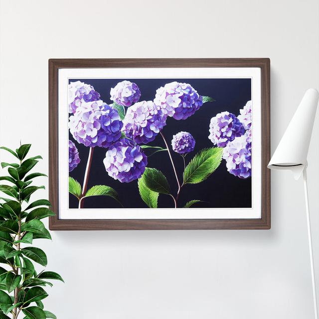 Hydrangea Flower View Vol.4 - Single Picture Frame Print Marlow Home Co. Frame Colour: Walnut, Size: 34cm H x 46cm W x 2cm D on Productcaster.