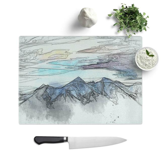 Tempered Glass Mountains in Poland Chopping Board East Urban Home Size: 28.5 cm W x 20 cm L on Productcaster.