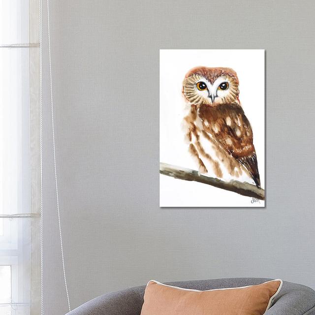 Owl Watercolor II by Nataly Mak - Gallery-Wrapped Canvas Giclée on Canvas Alpen Home Format: No Frame, Size: 66.04cm H x 45.72cm W x 1.905cm D on Productcaster.