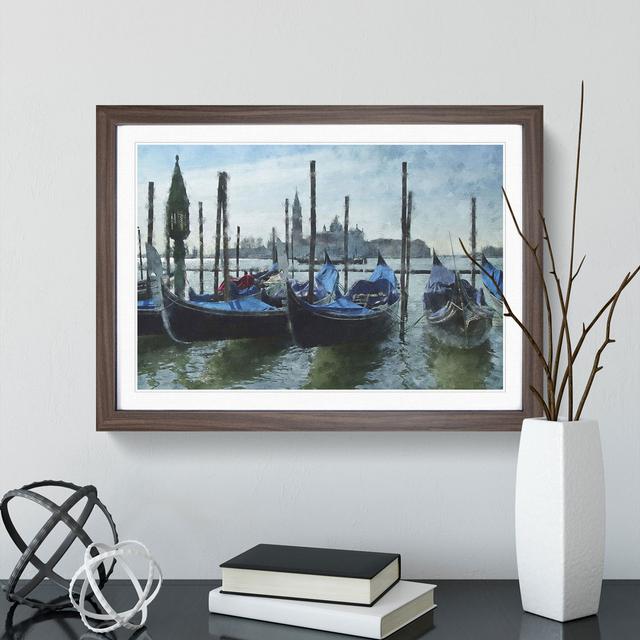 Gondolas in Venice Vol.2 - Picture Frame Painting East Urban Home Frame Option: Walnut Framed, Size: 36cm H x 48cm W x 2cm D on Productcaster.