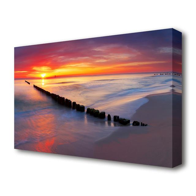 Movement of the Sunset Ocean Beach - Wrapped Canvas Photograph Print East Urban Home Size: 81.3 cm H x 121.9 cm W on Productcaster.