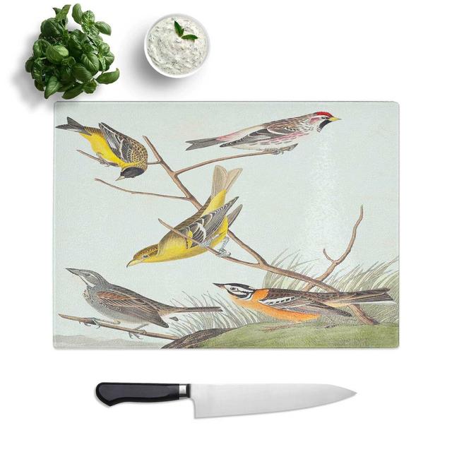 Tempered Glass Assortment of Birds Chopping Board East Urban Home Size: 39 cm W x 28.5 cm L on Productcaster.