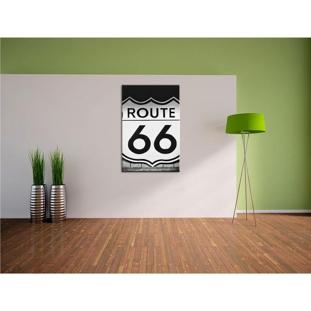 Leinwandbild Modernes Route 66 Schild East Urban Home Größe: 80 cm H x 60 cm B on Productcaster.