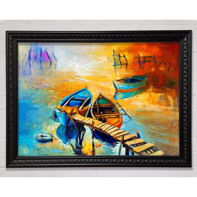 Golden Sail Boat Waters Framed Print Bright Star Size: 59.7cm H x 84.1cm W on Productcaster.