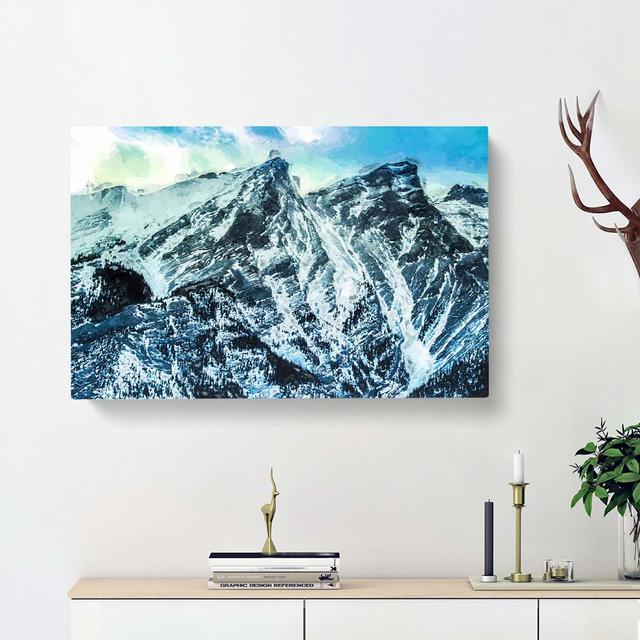 Mountain Tops in Canada in Abstract - Wrapped Canvas Graphic Art Print East Urban Home Size: 60cm H x 91cm W x 3cm D on Productcaster.