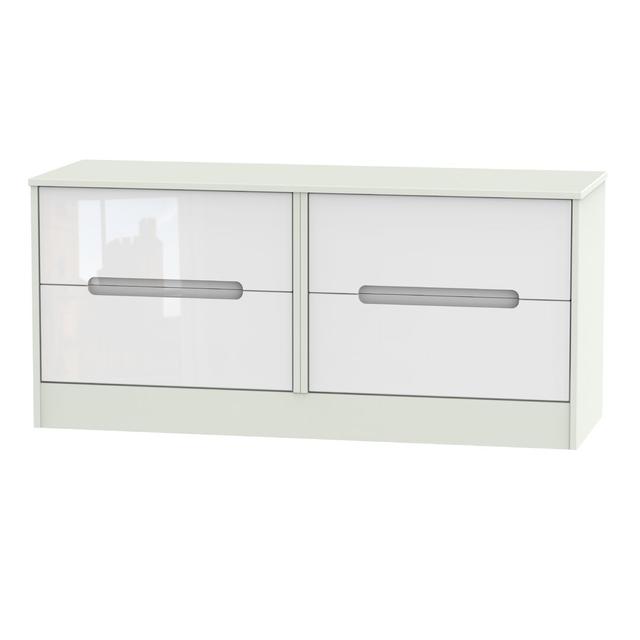 Vernon 4 Drawer Chest 17 Stories Colour (Body/Front): White Gloss/Kashmir on Productcaster.