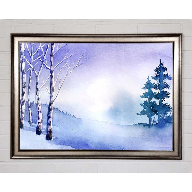 Purple Silver Birch Winter Framed Print Brayden Studio Size: 29.7cm H x 42cm W on Productcaster.