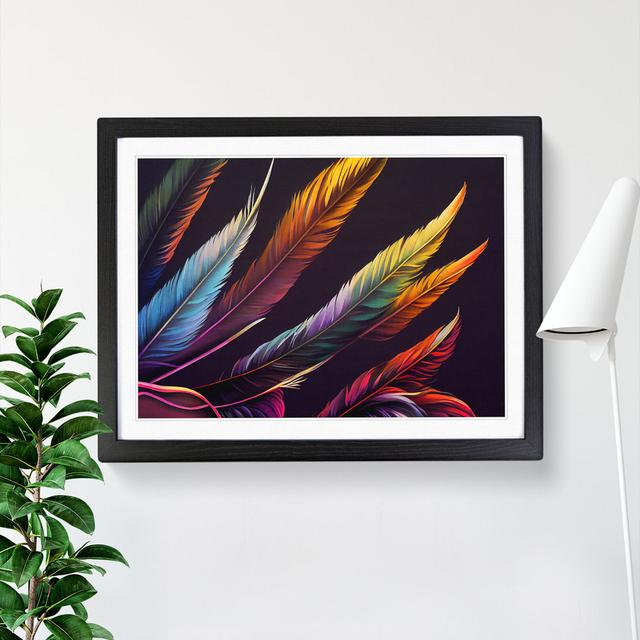 Exclusive Bird Feathers - Picture Frame Art Prints Latitude Vive Frame Colour: Black, Size: 25cm H x 34cm W x 2cm D on Productcaster.