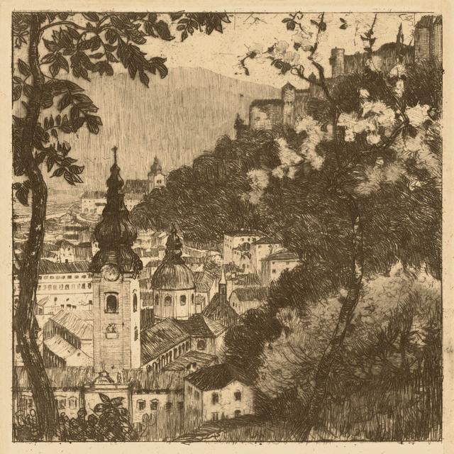 View of Salzburg I - Wrapped Canvas Art Prints Rosalind Wheeler Size: 76cm H x 76cm W x 3.8cm D on Productcaster.