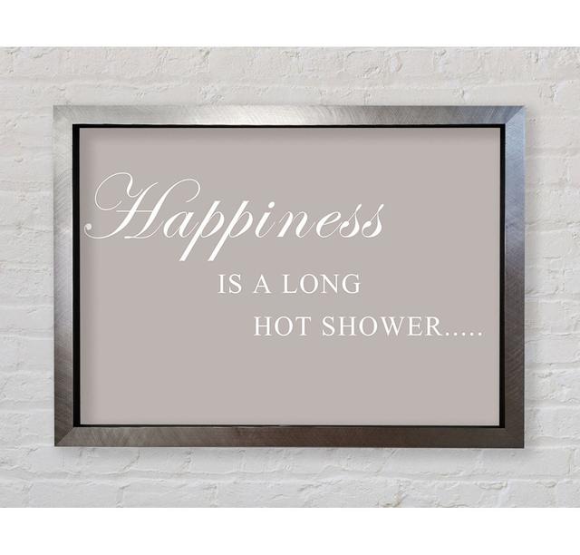 Badezimmer Zitat Glück ist eine lange heiße Dusche Flieder - Einzelner Bilderrahmen Typografie Bright Star Größe: 42cm H x 59,7cm B x 3,4cm T, Farbe: on Productcaster.