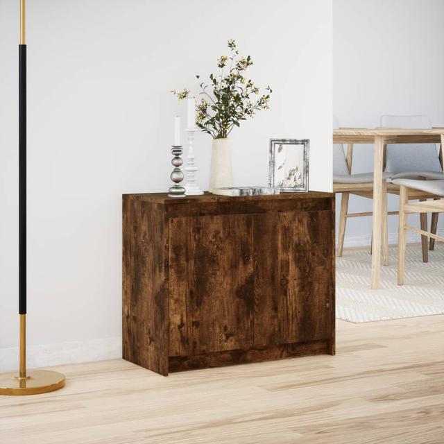 Vidaxl LED-Sideboard Weiß 72X34x61 Cm Holzwerkstoff 17 Stories Farbe: Rauchfarbene Eiche on Productcaster.