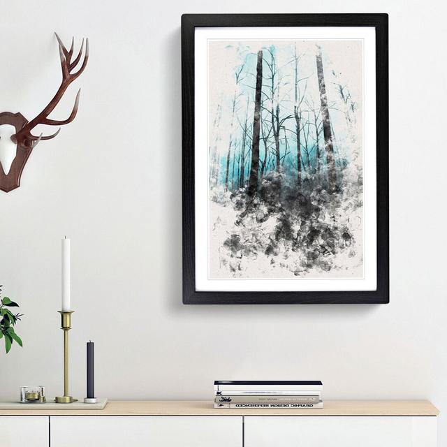 Misty Forest - Picture Frame Painting Print East Urban Home Size: 87cm H x 62cm W x 2cm D, Frame Option: Black Framed on Productcaster.