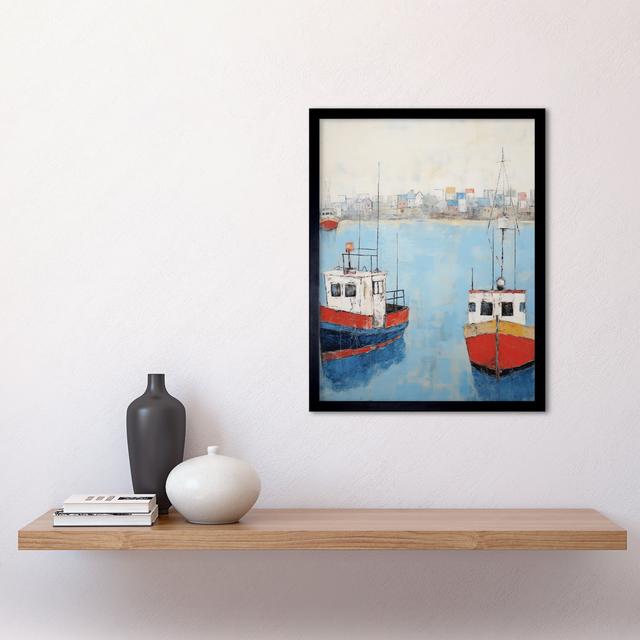 Trailer Trawler Boats In Harbour - Single Picture Frame Print Breakwater Bay on Productcaster.