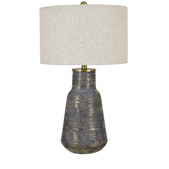 Akeem 72cm Table Lamp Bloomsbury Market Base Finish: Grey, Shade Colour: Cream on Productcaster.