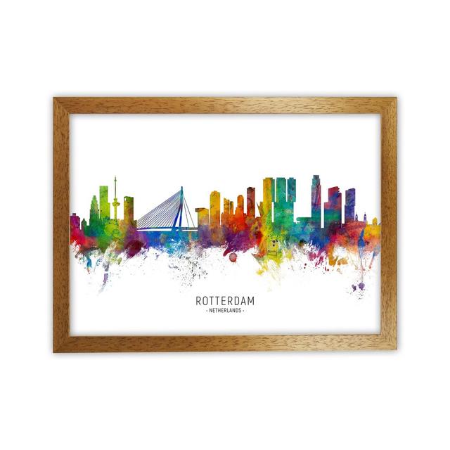 Rotterdam Netherlands Skyline by Michael Tompsett - Print Ebern Designs Format: Brown Framed, Size: 46cm H x 63cm W x 3cm D on Productcaster.