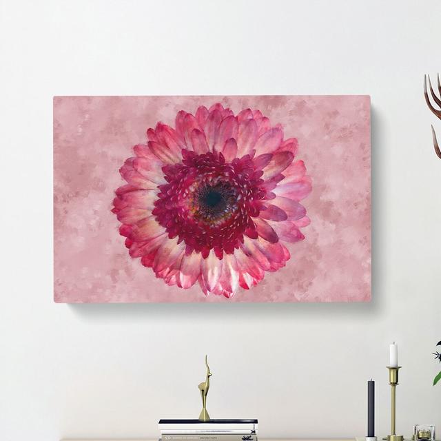 Layers of a Pink Gerbera - Wrapped Canvas Painting Print East Urban Home Size: 40cm H x 60cm W x 3cm D on Productcaster.