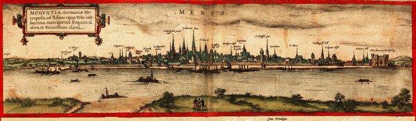 View of Mainz, 1572 by Georg and Hogenberg, Franz Braun - Art Print on Canvas East Urban Home Size: Large on Productcaster.