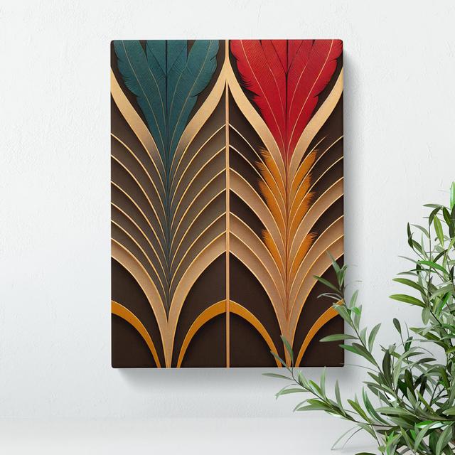 Victorious Feather - Wrapped Canvas Graphic Art Bay Isle Home Size: 50cm H x 35cm W x 3cm D on Productcaster.