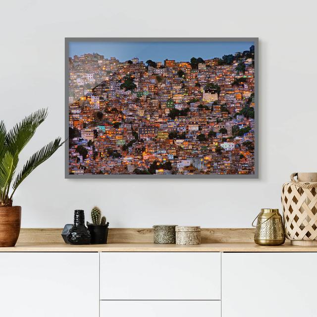 Rio De Janeiro Favela Sunset - Picture Frame Photograph Ebern Designs Size: 30cm H x 40cm W x 2cm D, Framed Option: Grey Framed on Productcaster.