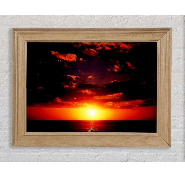 Sunset Through The Black Ocean Clouds - Single Picture Frame Art Prints Bright Star Size: 21cm H x 42cm W x 8cm D on Productcaster.